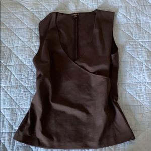 JCrew Black Faux Wrap Top.